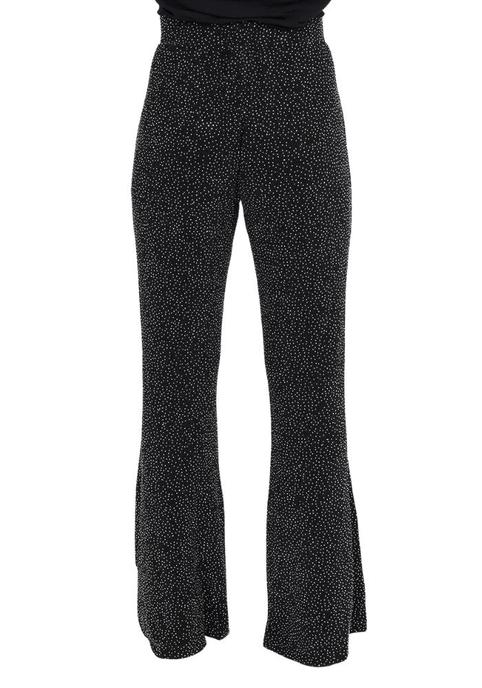 Flared Broek Shiny Black