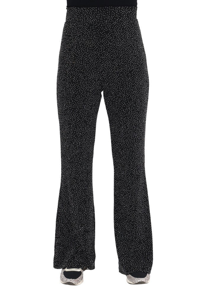 Flared Broek Shiny Black